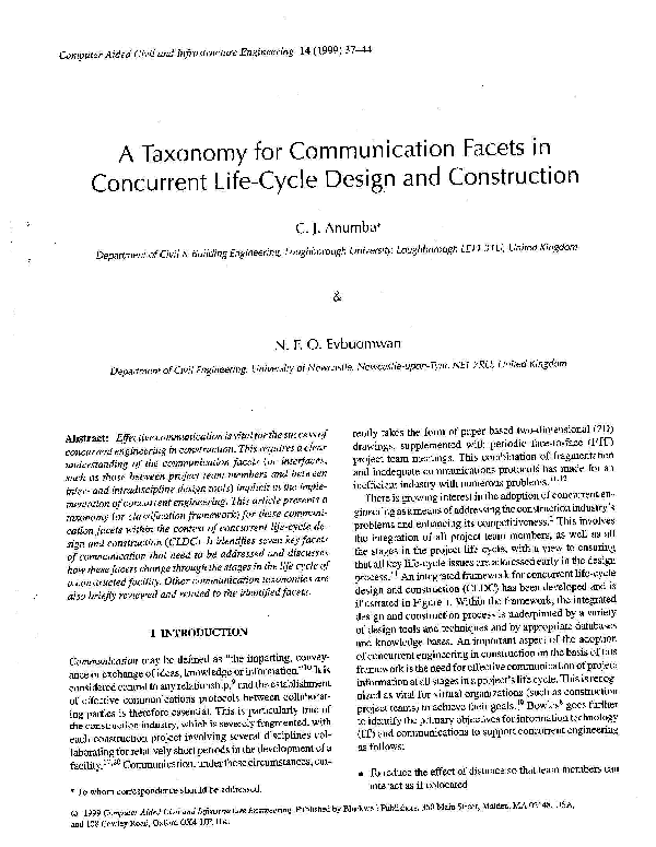(PDF) A Taxonomy for Communication Facets in Concurrent Life-Cycle ...