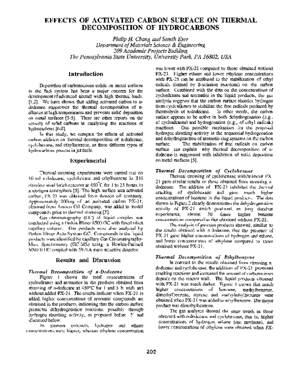 (PDF) EFFECTS OF ACTIVATED CARBON SURFACE ON THERMAL DECOMPOSITION OF ...