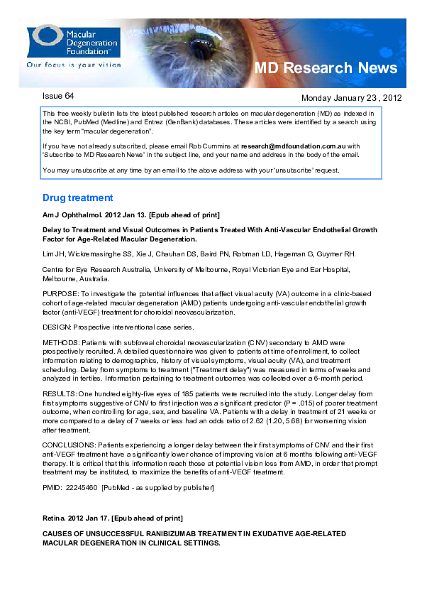 (PDF) CAUSES OF UNSUCCESSFUL RANIBIZUMAB TREATMENT IN EXUDATIVE AGE ...