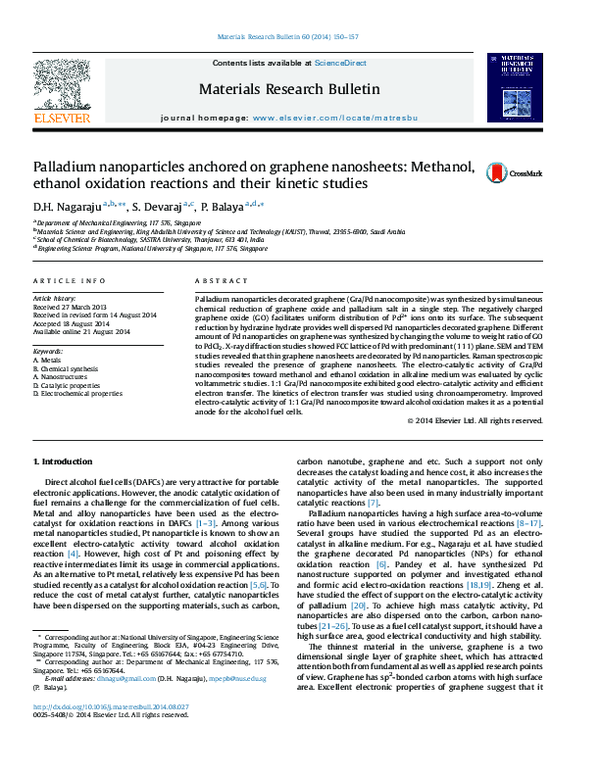 (PDF) Palladium nanoparticles anchored on graphene nanosheets ...