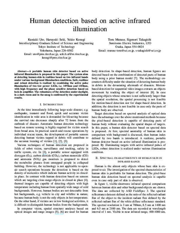 (PDF) Human Detection Based on Active Infrared Illumination