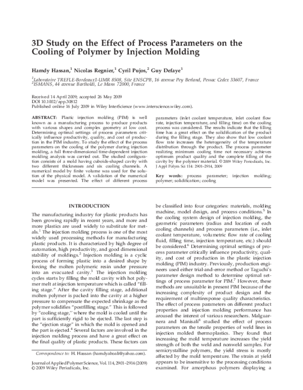 (PDF) 3D study on the effect of process parameters on the cooling of ...