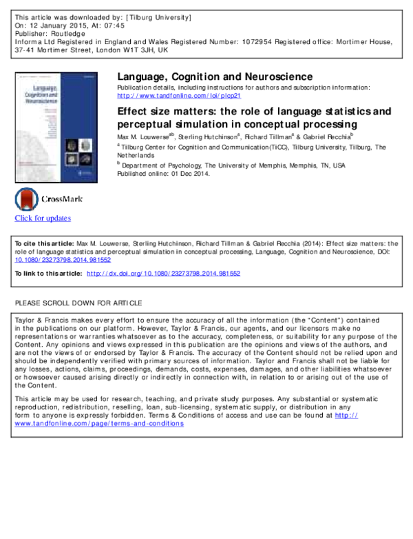 (PDF) Effect size matters: the role of language statistics and ...