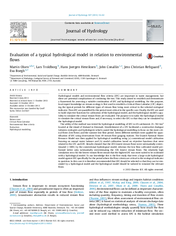 (PDF) Evaluation of a typical hydrological model in relation to ...