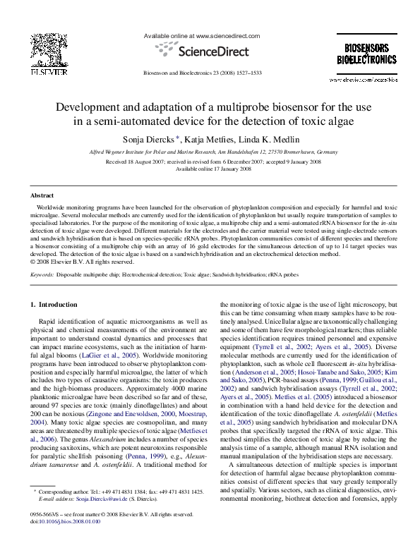 (PDF) Development and adaptation of a multiprobe biosensor for the use ...