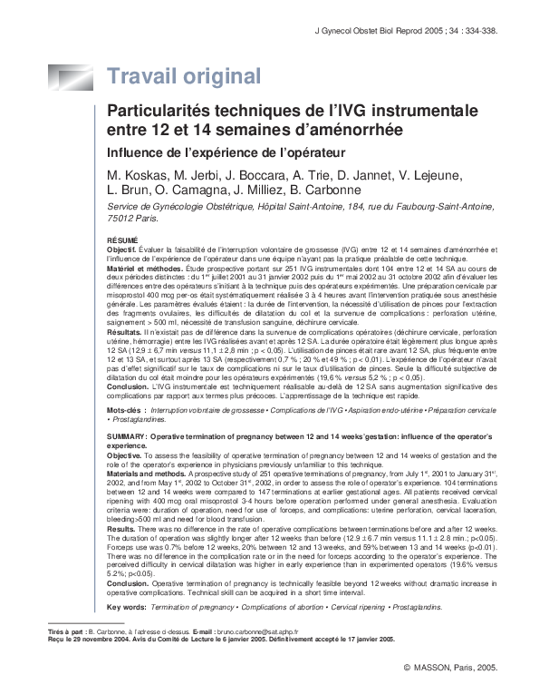 (PDF) Particularités techniques de l’IVG instrumentale entre 12 et 14 ...