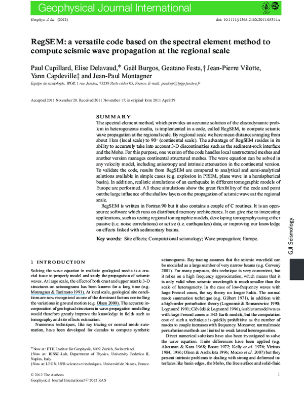 (PDF) Spectral Element Simulation of Waveforms Obtained by Correlation ...