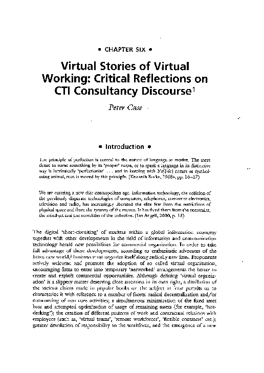 (PDF) Virtual stories of virtual working: critical reflections on CTI ...