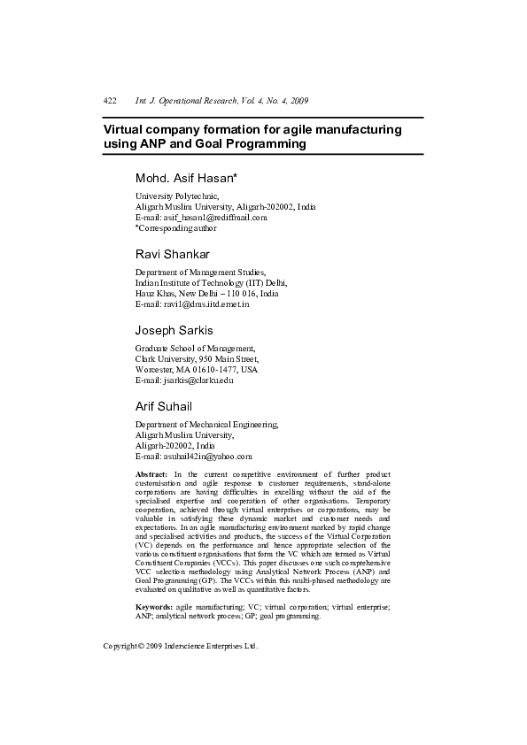 Agile manufacturing principles picture