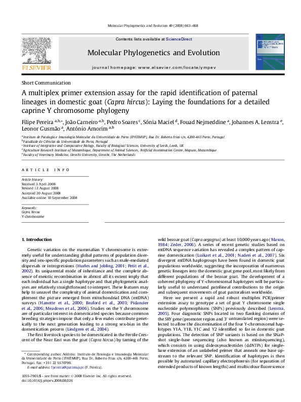 (PDF) A multiplex primer extension assay for the rapid identification