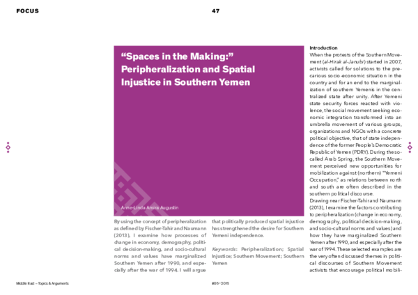 (PDF) “Spaces in the Making:” Peripheralization and Spatial injustice ...