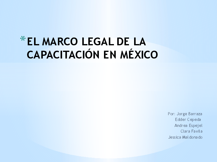 (PPT) EL MARCO LEGAL DE LA CAPACITACION EN MEXICO