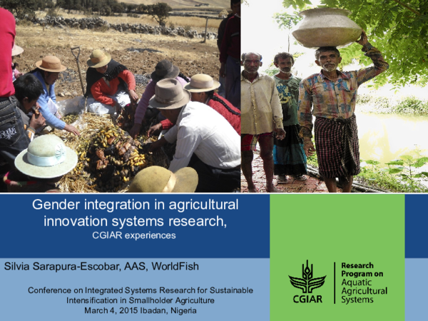 (PPT) Gender integration in agricultural innovation systems: some ...