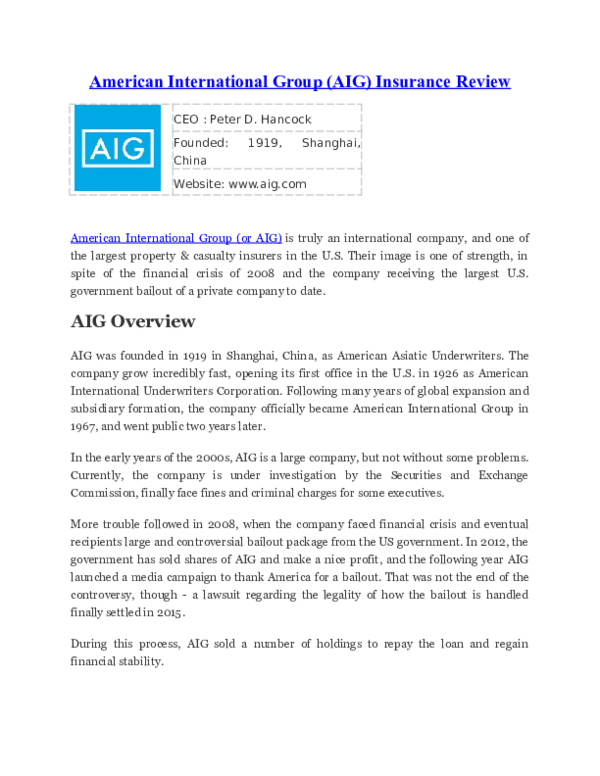 Aig insurance phone number picture