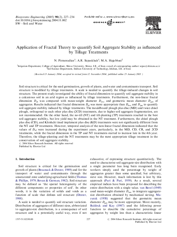 (PDF) Application of Fractal Theory to quantify Soil Aggregate ...