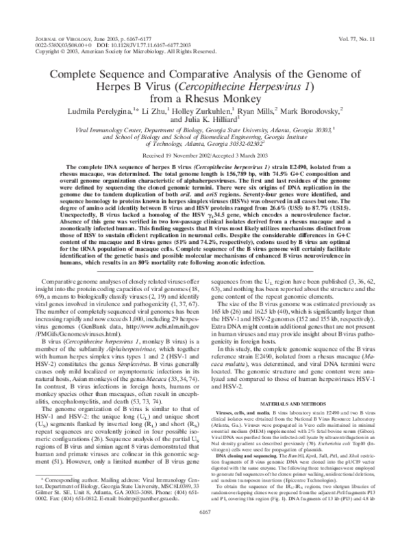 (PDF) Complete sequence and comparative analysis of the genome of ...