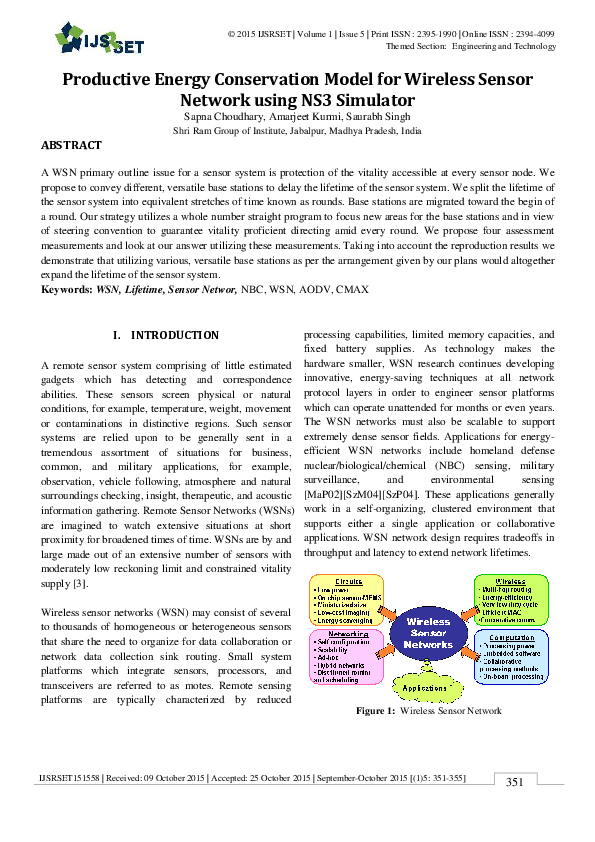 (PDF) Productive Energy Conservation Model for Wireless Sensor Network ...