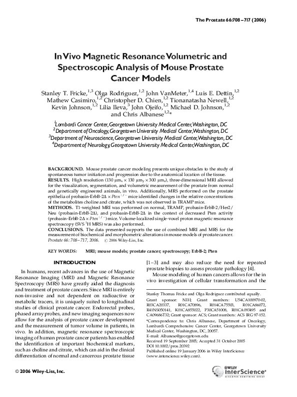 (PDF) In vivo resonance volumetric and spectroscopic analysis