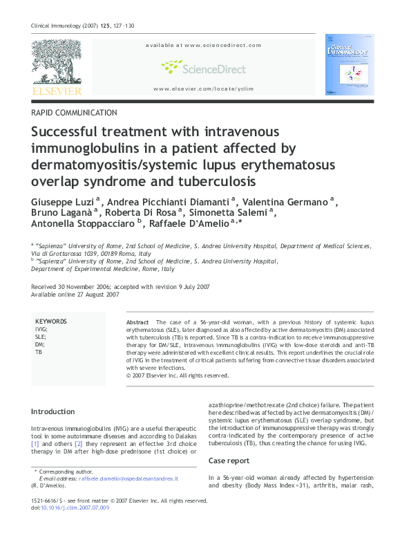 (PDF) Successful treatment with intravenous immunoglobulins in a ...