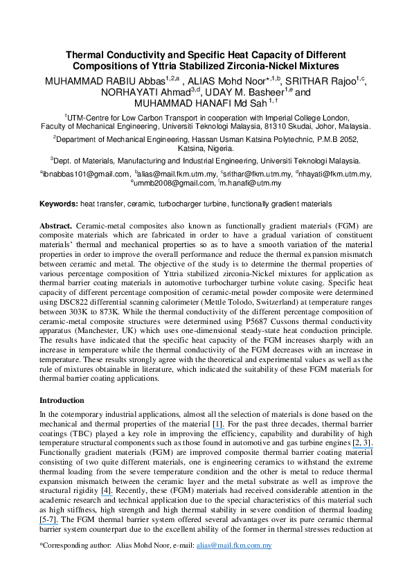 (PDF) Thermal Conductivity and Specific Heat Capacity of Different ...