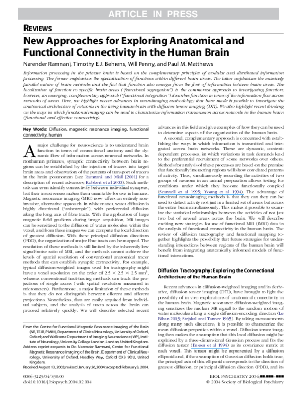 (PDF) New approaches for exploring anatomical and functional ...