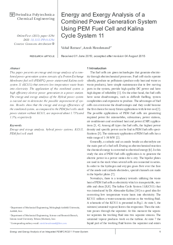(PDF) Energy and Exergy Analysis of a Combined Power Generation System ...
