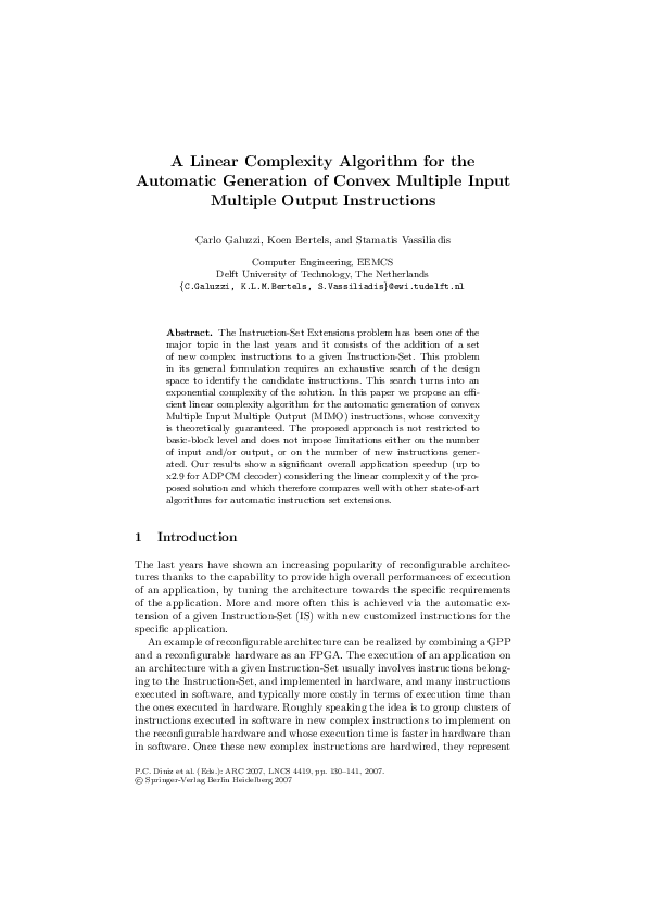 (PDF) A linear complexity algorithm for the automatic generation of ...