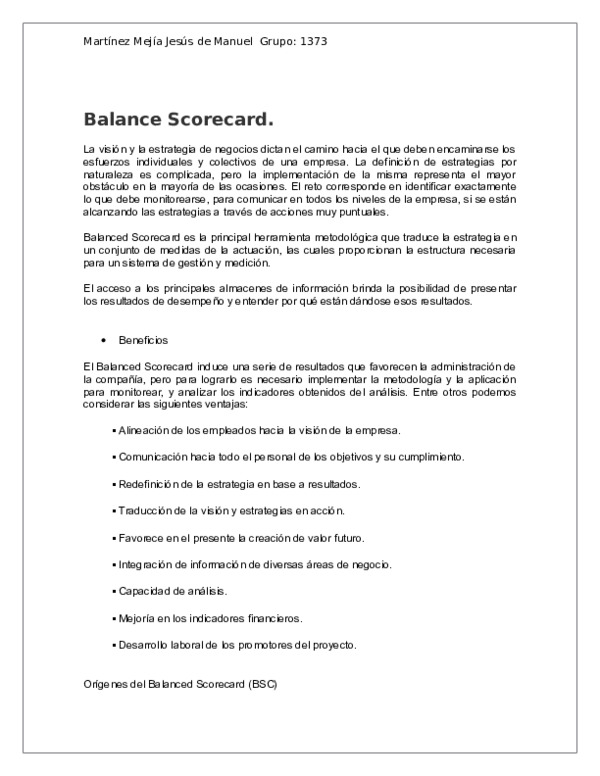 (DOC) Balance Scorecard