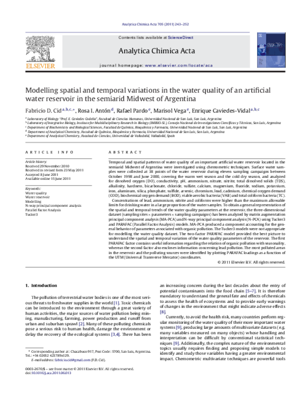 (PDF) Modelling spatial and temporal variations in the water quality of ...