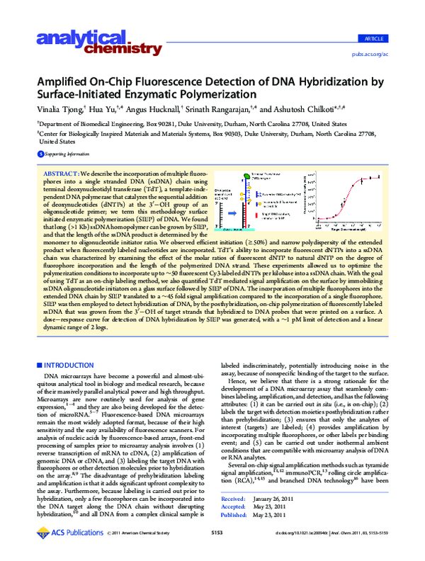 (PDF) Amplified On-Chip Fluorescence Detection of DNA Hybridization by ...