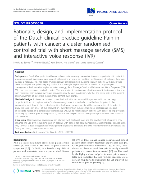 (PDF) Rationale, design, and implementation protocol of the Dutch ...