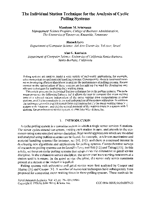 (PDF) The individual station technique for the analysis of cyclic ...
