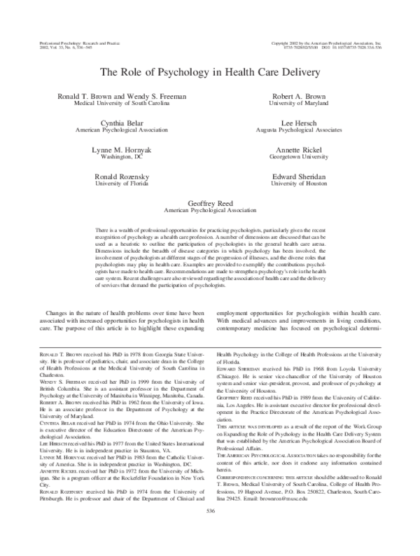 pdf-the-role-of-psychology-in-health-care-delivery