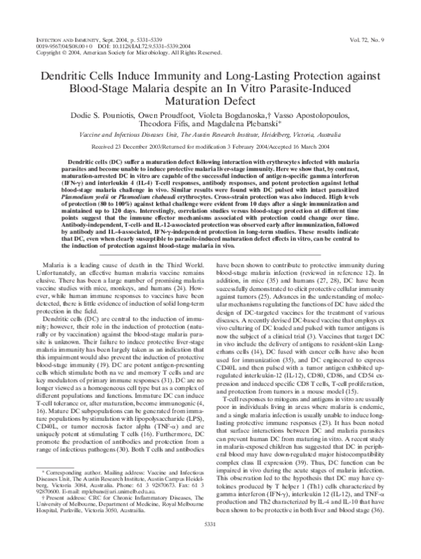 (PDF) Dendritic Cells Induce Immunity and Long-Lasting Protection ...