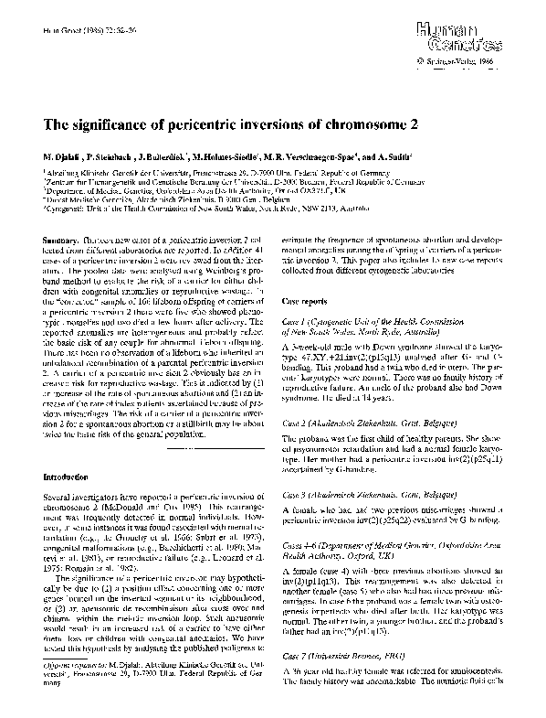 (PDF) The significance of pericentric inversions of chromosome 2