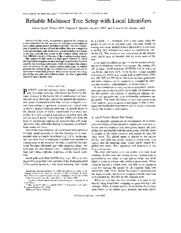 (PDF) Reliable multiuser tree setup with local identifiers