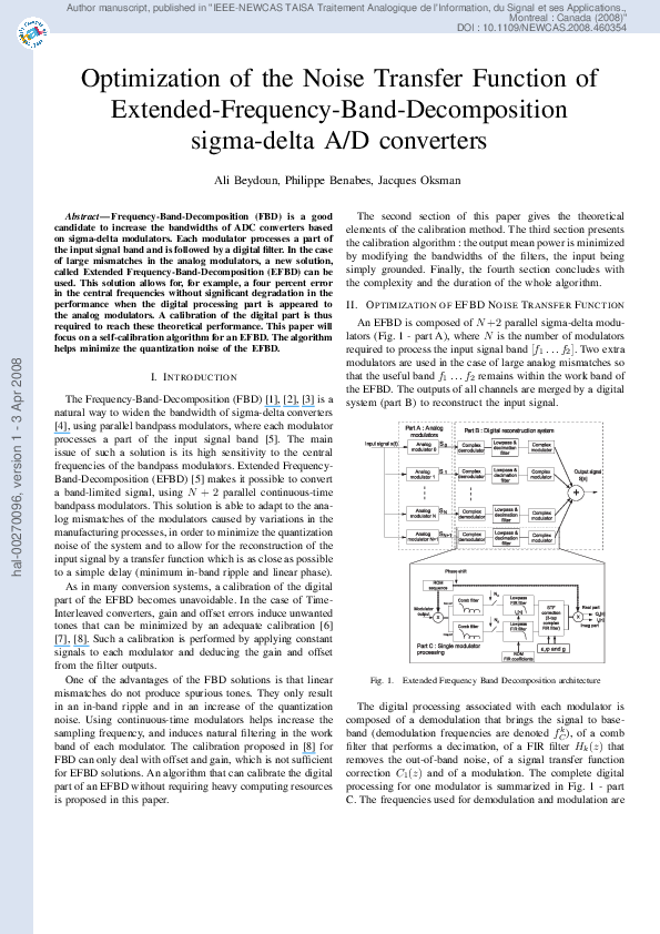 (PDF) Optimization of the noise transfer function of Extended-Frequency ...