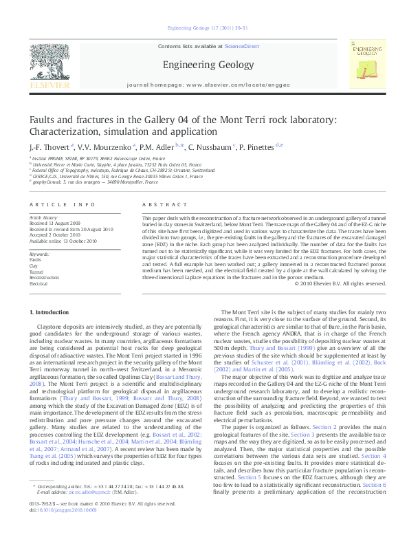 (PDF) Faults and fractures in the Gallery 04 of the Mont Terri rock ...