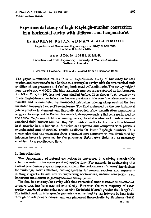 (PDF) Experimental study of natural convection in a horizontal cylinder ...