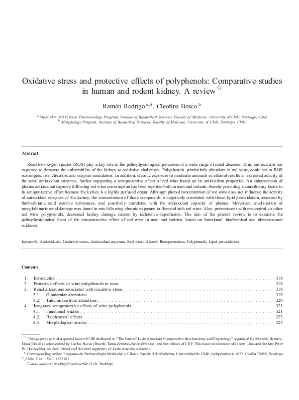 (PDF) Oxidative stress and protective effects of polyphenols ...