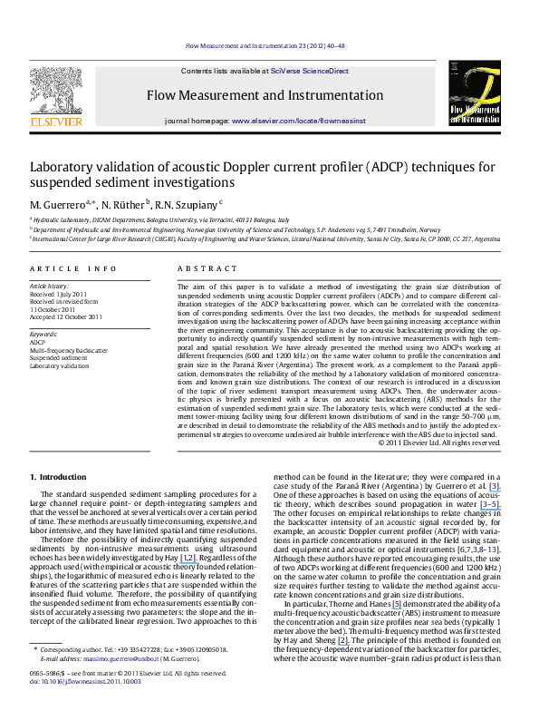 (PDF) Laboratory validation of acoustic Doppler current profiler (ADCP ...