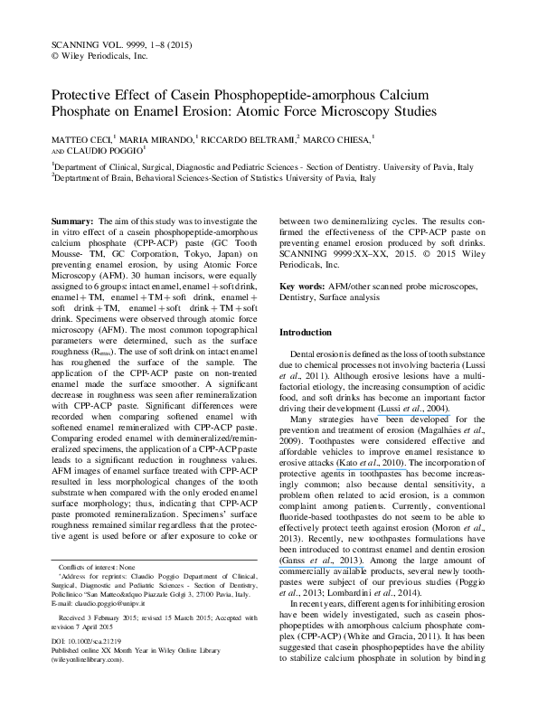 (PDF) Protective effect of casein phosphopeptide-amorphous calcium ...