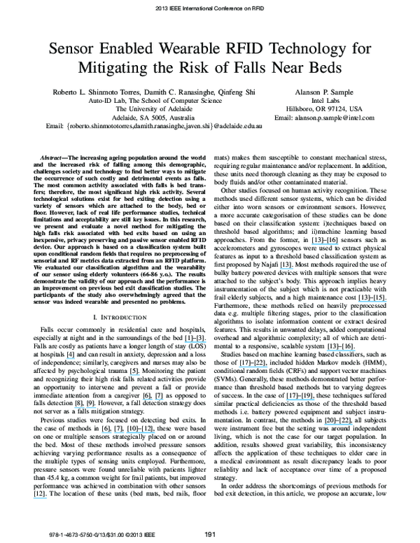 (PDF) Sensor enabled wearable RFID technology for mitigating the risk