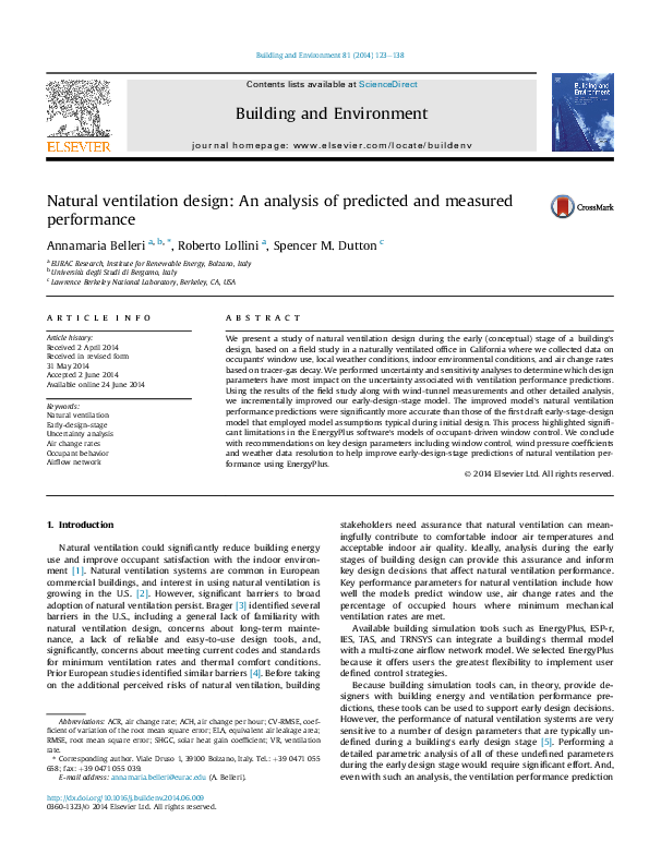 (PDF) Natural ventilation design: An analysis of predicted and measured ...