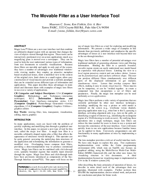 (PDF) The movable filter as a user interface tool