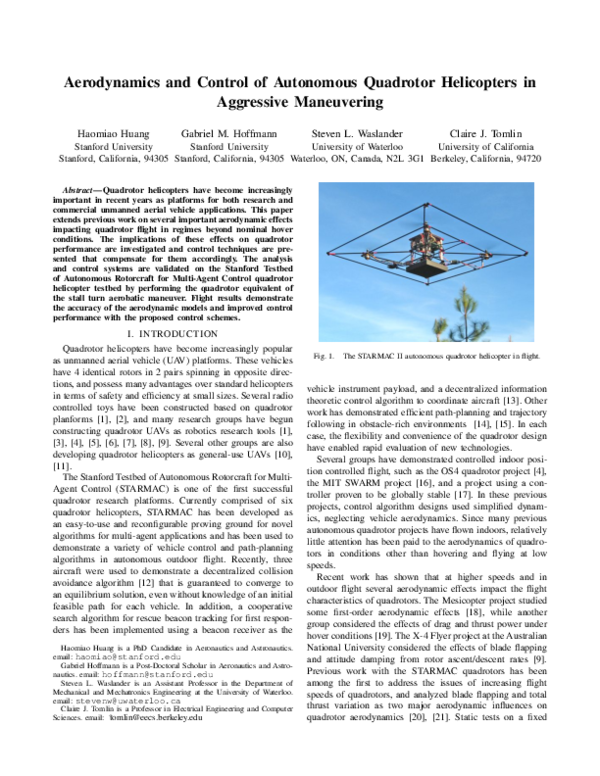 (PDF) Aerodynamics and control of autonomous quadrotor helicopters in ...