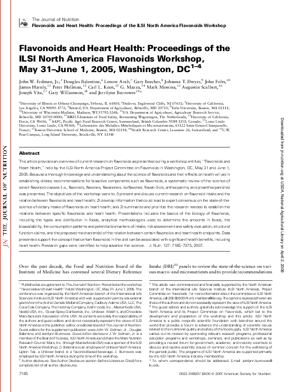 (PDF) Flavonoids and heart health proceedings of the ILSI North
