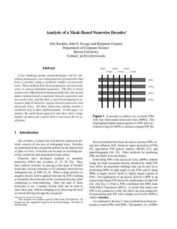 (PDF) Analysis of a Mask-Based Decoder