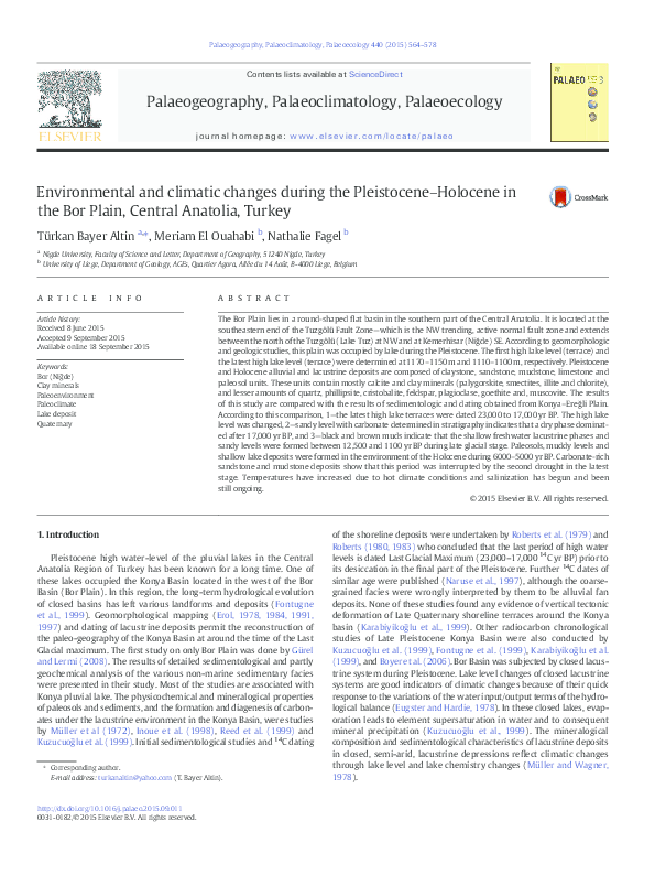 (PDF) Environmental and climatic changes during the Pleistocene ...