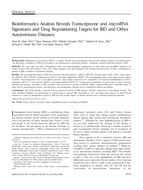 (PDF) Bioinformatics analysis reveals transcriptome and microRNA ...